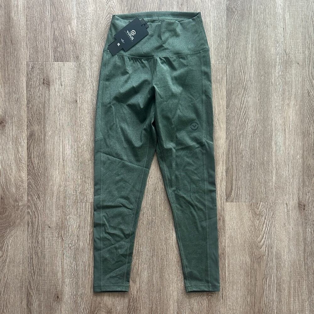 NWT Virus Vent 7/8 Tech Pant Leggings Green Size Small High Waist